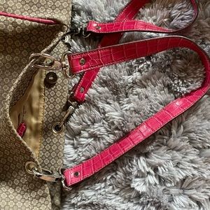 Nine West, tan and pink snake skin